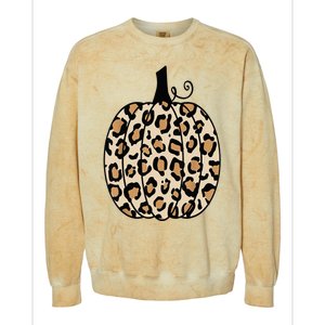 Pumpkin Leopard Print  Colorblast Crewneck Sweatshirt