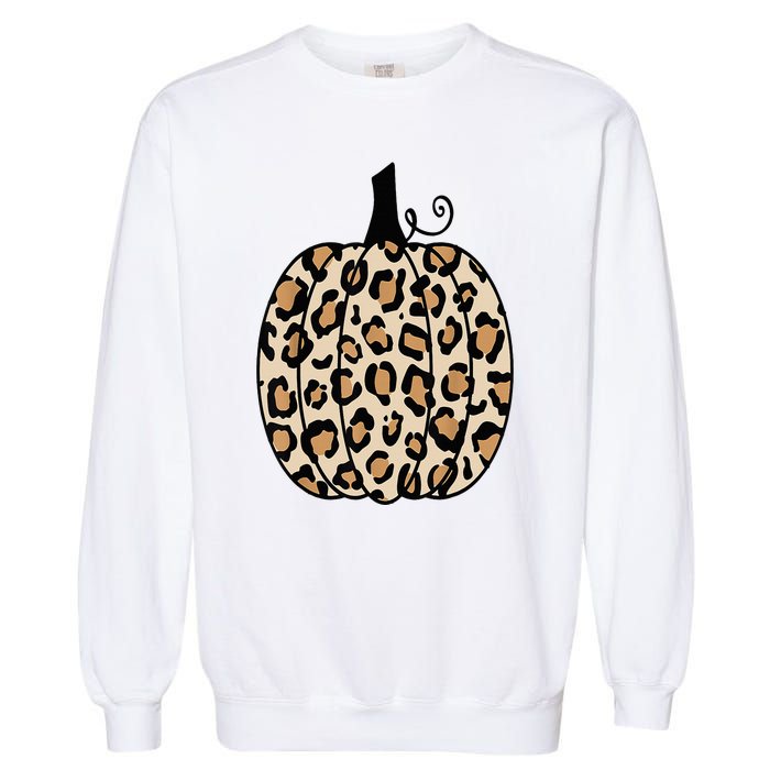 Pumpkin Leopard Print  Garment-Dyed Sweatshirt