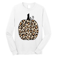 Pumpkin Leopard Print  Long Sleeve Shirt