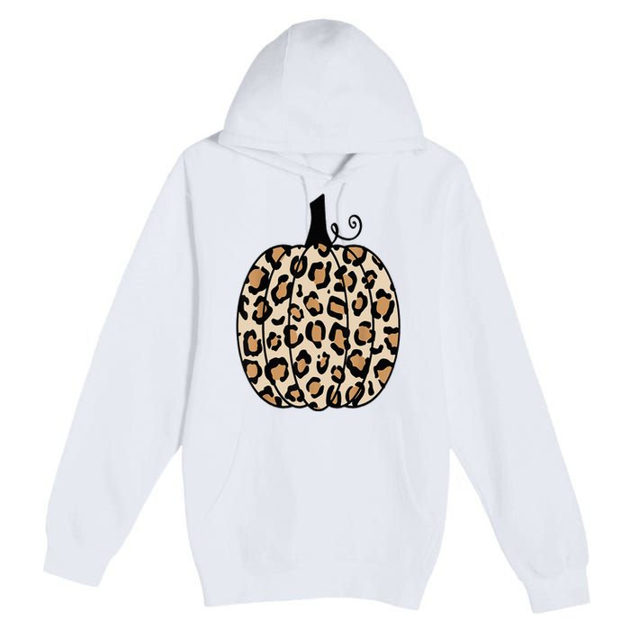 Pumpkin Leopard Print  Premium Pullover Hoodie