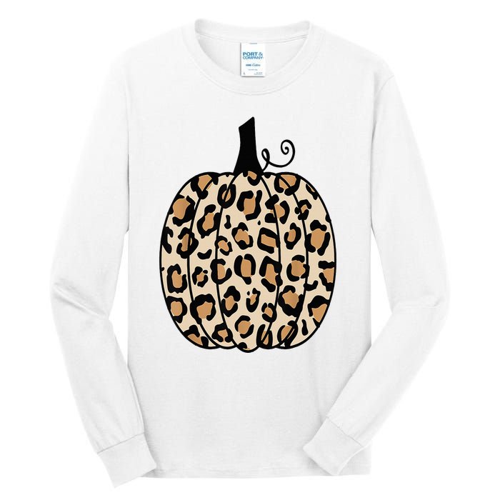 Pumpkin Leopard Print  Tall Long Sleeve T-Shirt