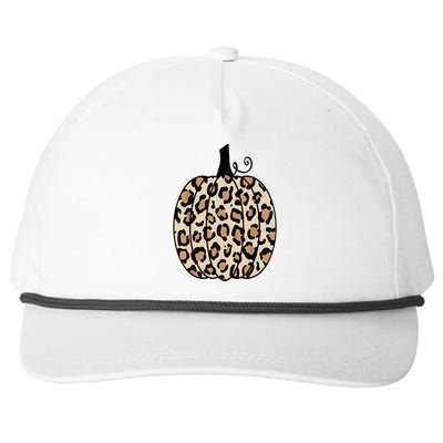 Pumpkin Leopard Print  Snapback Five-Panel Rope Hat