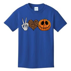 Peace Love Pumpkin Halloween Funny Peace Love Halloween Meaningful Gift Kids T-Shirt