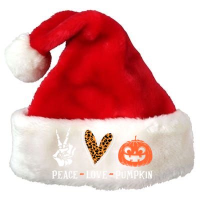 Peace Love Pumpkin Halloween Skeleton Hand Leopard Heart Great Gift Premium Christmas Santa Hat