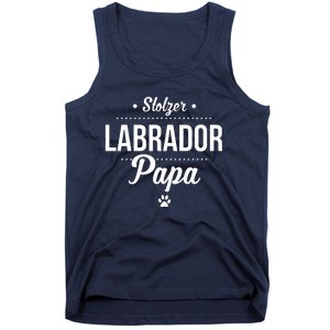 Proud Labrador Papa With Paw Retriever Tank Top