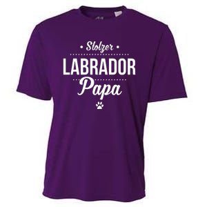 Proud Labrador Papa With Paw Retriever Cooling Performance Crew T-Shirt