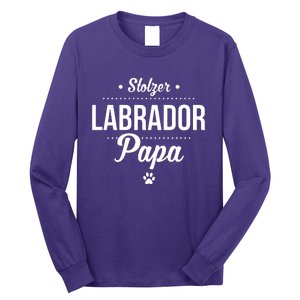 Proud Labrador Papa With Paw Retriever Long Sleeve Shirt