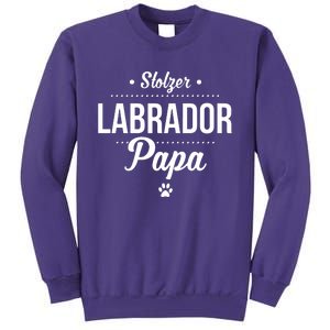 Proud Labrador Papa With Paw Retriever Sweatshirt