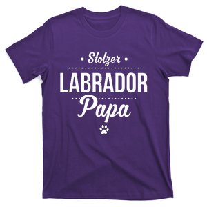 Proud Labrador Papa With Paw Retriever T-Shirt