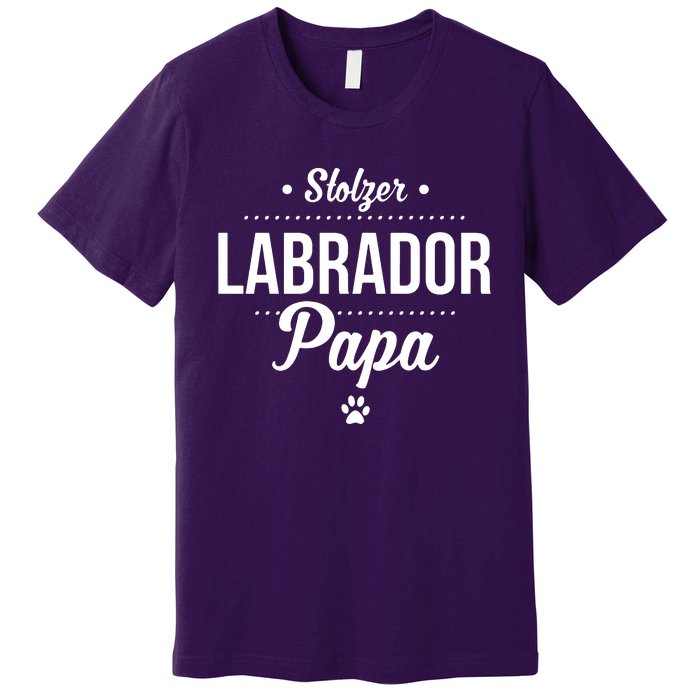 Proud Labrador Papa With Paw Retriever Premium T-Shirt