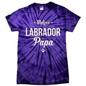 Proud Labrador Papa With Paw Retriever Tie-Dye T-Shirt