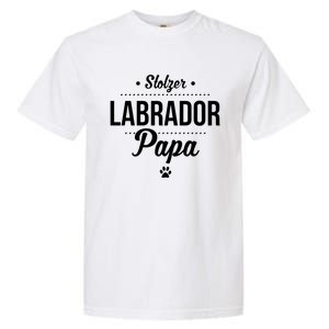 Proud Labrador Papa With Paw Retriever Garment-Dyed Heavyweight T-Shirt