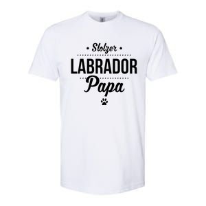 Proud Labrador Papa With Paw Retriever Softstyle CVC T-Shirt