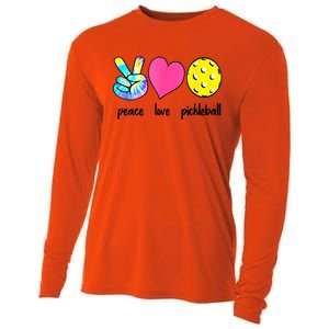 Peace Love Pickleball Retired Ladies Funny Pickleball Gift Cooling Performance Long Sleeve Crew