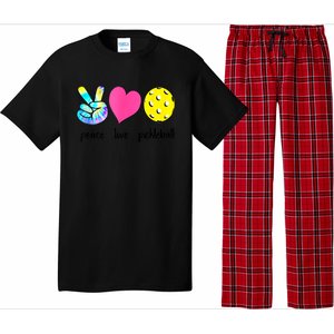 Peace Love Pickleball Retired Ladies Funny Pickleball Gift Pajama Set