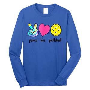 Peace Love Pickleball Retired Ladies Funny Pickleball Gift Long Sleeve Shirt