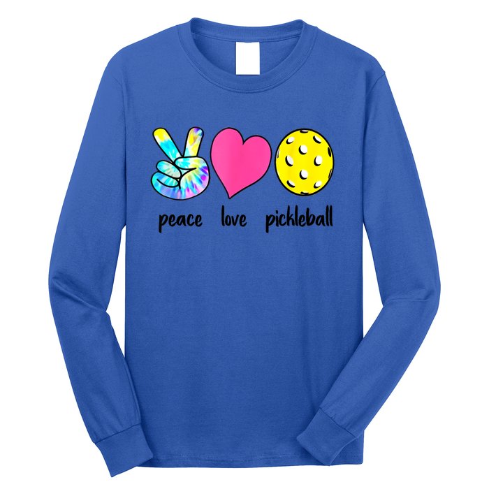 Peace Love Pickleball Retired Ladies Funny Pickleball Gift Long Sleeve Shirt