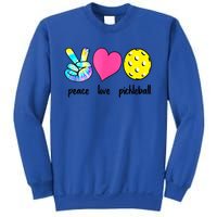 Peace Love Pickleball Retired Ladies Funny Pickleball Gift Sweatshirt