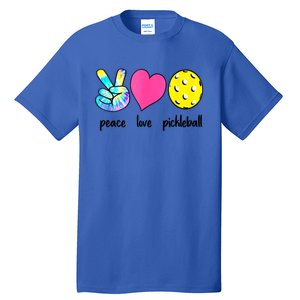 Peace Love Pickleball Retired Ladies Funny Pickleball Gift Tall T-Shirt