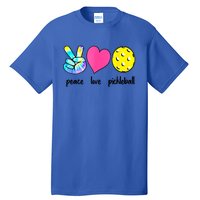 Peace Love Pickleball Retired Ladies Funny Pickleball Gift Tall T-Shirt