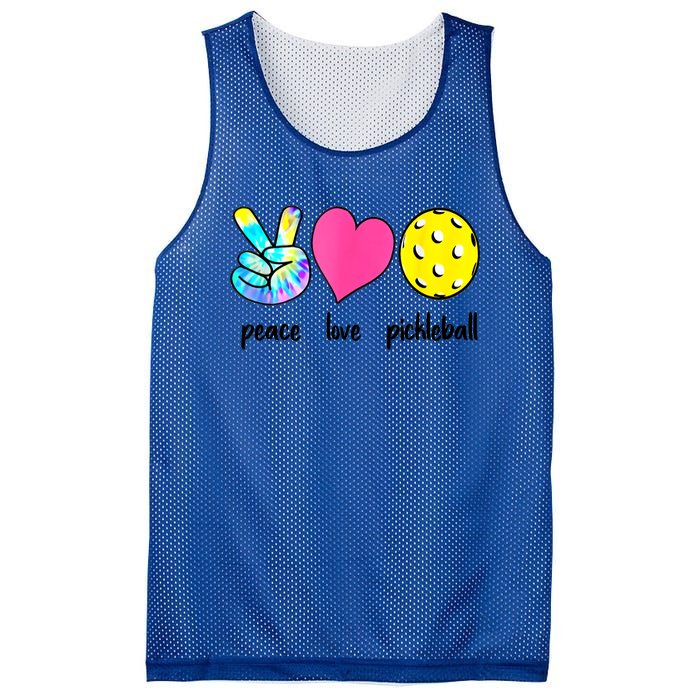 Peace Love Pickleball Retired Ladies Funny Pickleball Gift Mesh Reversible Basketball Jersey Tank