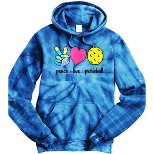 Peace Love Pickleball Retired Ladies Funny Pickleball Gift Tie Dye Hoodie