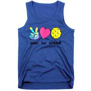 Peace Love Pickleball Retired Ladies Funny Pickleball Gift Tank Top