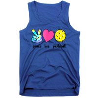 Peace Love Pickleball Retired Ladies Funny Pickleball Gift Tank Top