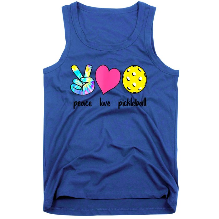 Peace Love Pickleball Retired Ladies Funny Pickleball Gift Tank Top