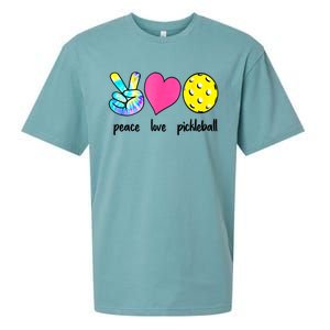 Peace Love Pickleball Retired Ladies Funny Pickleball Gift Sueded Cloud Jersey T-Shirt