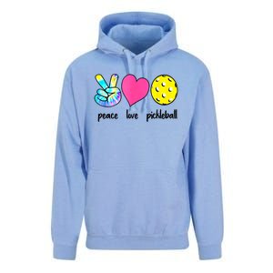 Peace Love Pickleball Retired Ladies Funny Pickleball Gift Unisex Surf Hoodie