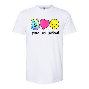 Peace Love Pickleball Retired Ladies Funny Pickleball Gift Softstyle CVC T-Shirt