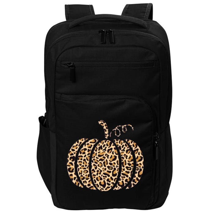 Pumpkin Leopard Print Cheetah Fall Graphic Thanksgiving Impact Tech Backpack