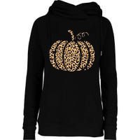 Pumpkin Leopard Print Cheetah Fall Graphic Thanksgiving Womens Funnel Neck Pullover Hood