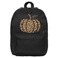 Pumpkin Leopard Print Cheetah Fall Graphic Thanksgiving 16 in Basic Backpack