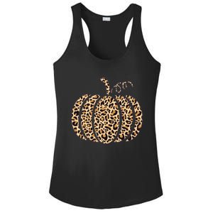 Pumpkin Leopard Print Cheetah Fall Graphic Thanksgiving Ladies PosiCharge Competitor Racerback Tank