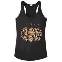 Pumpkin Leopard Print Cheetah Fall Graphic Thanksgiving Ladies PosiCharge Competitor Racerback Tank