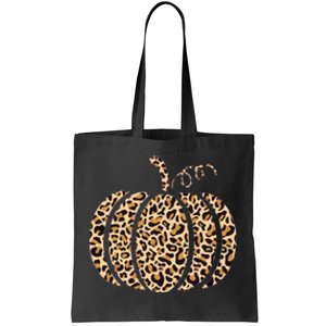 Pumpkin Leopard Print Cheetah Fall Graphic Thanksgiving Tote Bag