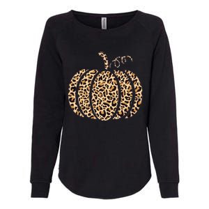 Pumpkin Leopard Print Cheetah Fall Graphic Thanksgiving Womens California Wash Sweatshirt