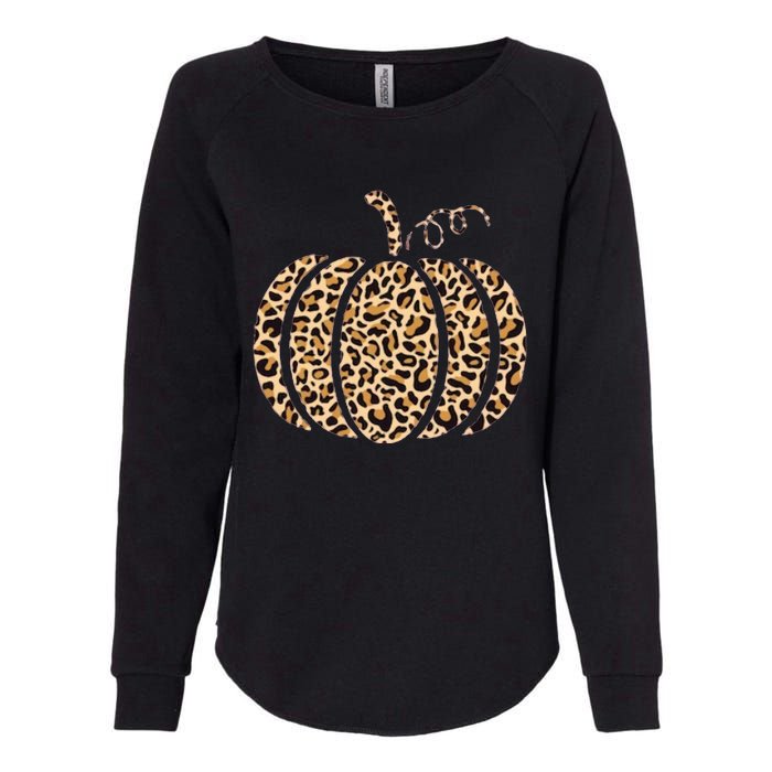 Pumpkin Leopard Print Cheetah Fall Graphic Thanksgiving Womens California Wash Sweatshirt