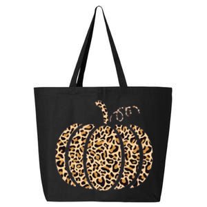 Pumpkin Leopard Print Cheetah Fall Graphic Thanksgiving 25L Jumbo Tote