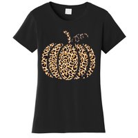 Pumpkin Leopard Print Cheetah Fall Graphic Thanksgiving Women's T-Shirt