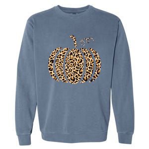 Pumpkin Leopard Print Cheetah Fall Graphic Thanksgiving Garment-Dyed Sweatshirt