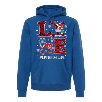 Ph Love Plaid Leopard Christmas Er Nurse Reindeer Great Gift Premium Hoodie