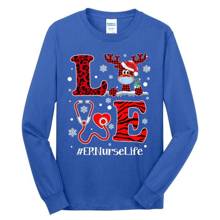 Ph Love Plaid Leopard Christmas Er Nurse Reindeer Great Gift Tall Long Sleeve T-Shirt