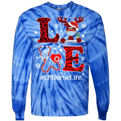 Ph Love Plaid Leopard Christmas Er Nurse Reindeer Great Gift Tie-Dye Long Sleeve Shirt