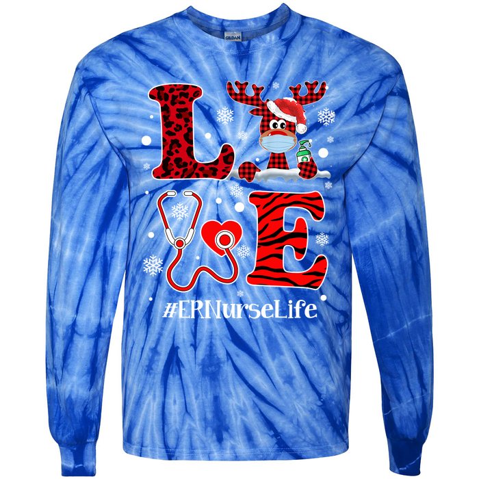 Ph Love Plaid Leopard Christmas Er Nurse Reindeer Great Gift Tie-Dye Long Sleeve Shirt