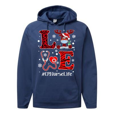 Ph Love Plaid Leopard Christmas Er Nurse Reindeer Great Gift Performance Fleece Hoodie