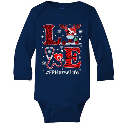 Ph Love Plaid Leopard Christmas Er Nurse Reindeer Great Gift Baby Long Sleeve Bodysuit