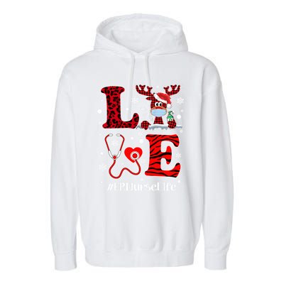 Ph Love Plaid Leopard Christmas Er Nurse Reindeer Great Gift Garment-Dyed Fleece Hoodie